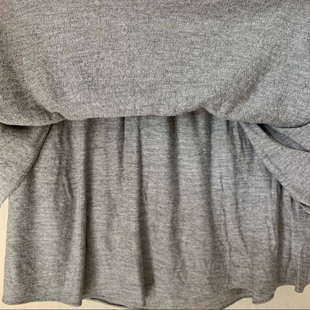 PEEK Silver Sequin Knit Skirt Elastic Drawstring Waist Grey Sparkle Shimmer 8/L - Picture 7 of 8
